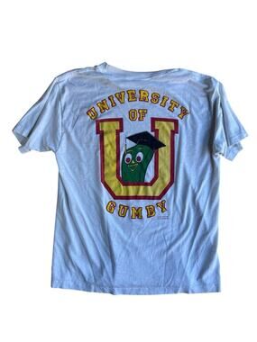 Vintage 1985 University of Gumby Crewneck T-Shirt Men's Size XL 80s Shirt TV